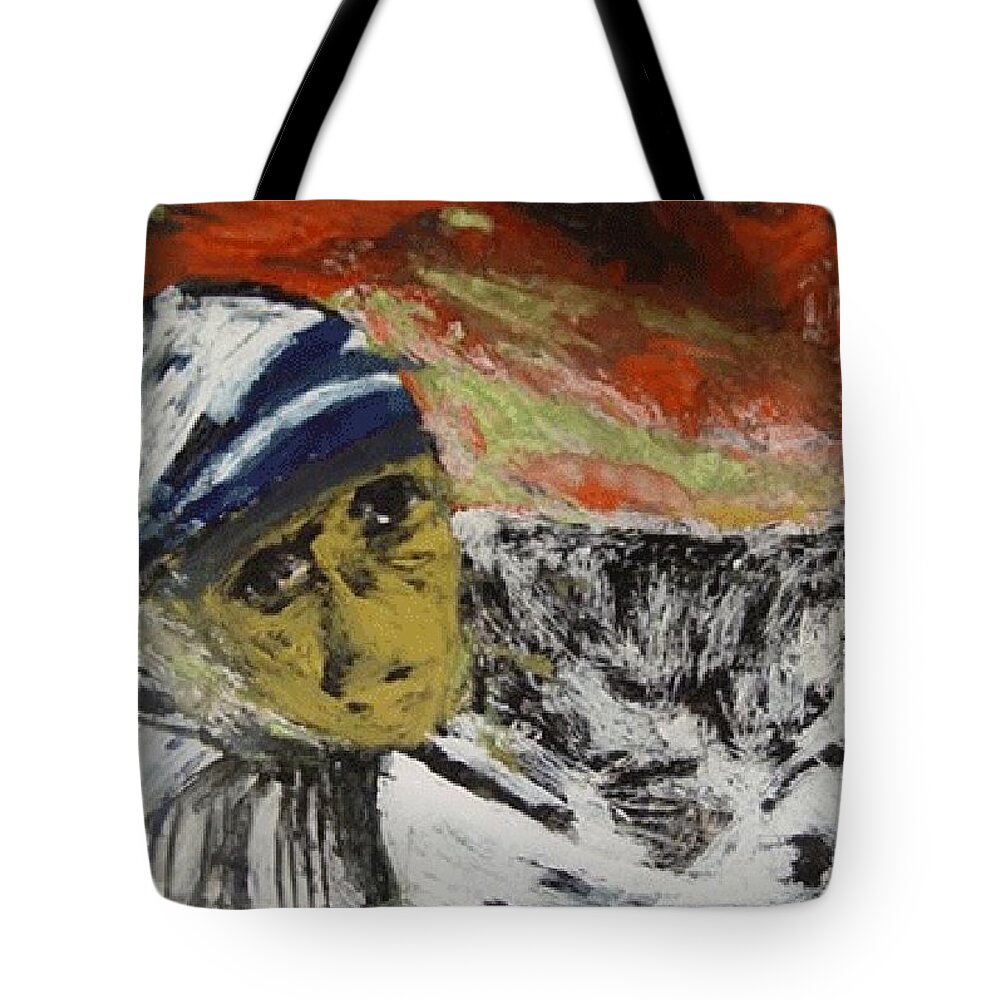 Saint Tote Bag featuring the glass art Miracle Mother by Rooma Mehra