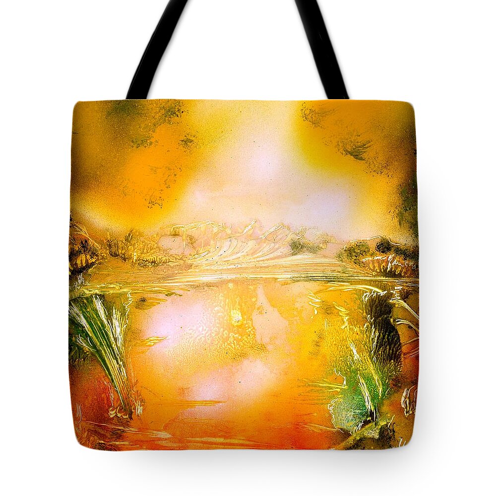 Fantasy Tote Bag featuring the painting Mirage by Nandor Molnar