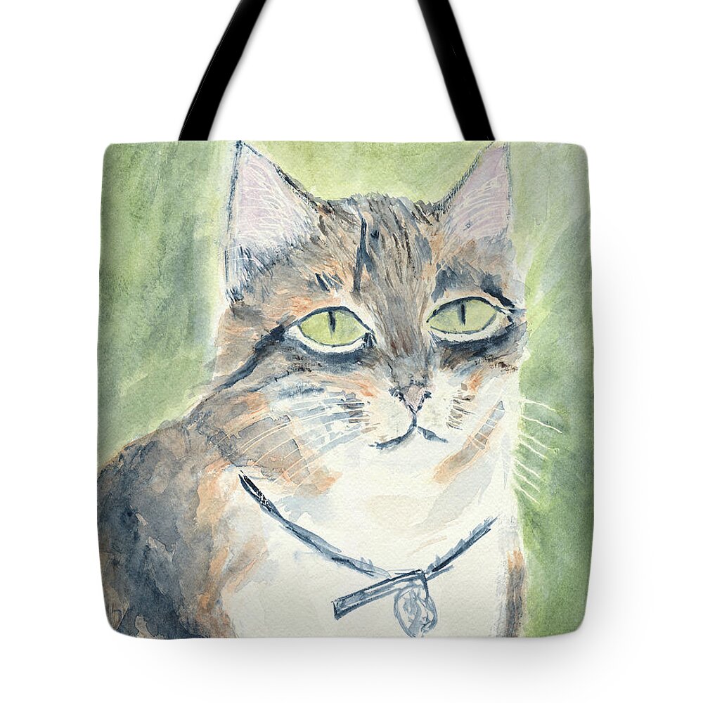 Cat Tote Bag featuring the painting MIranda by Kathryn Riley Parker