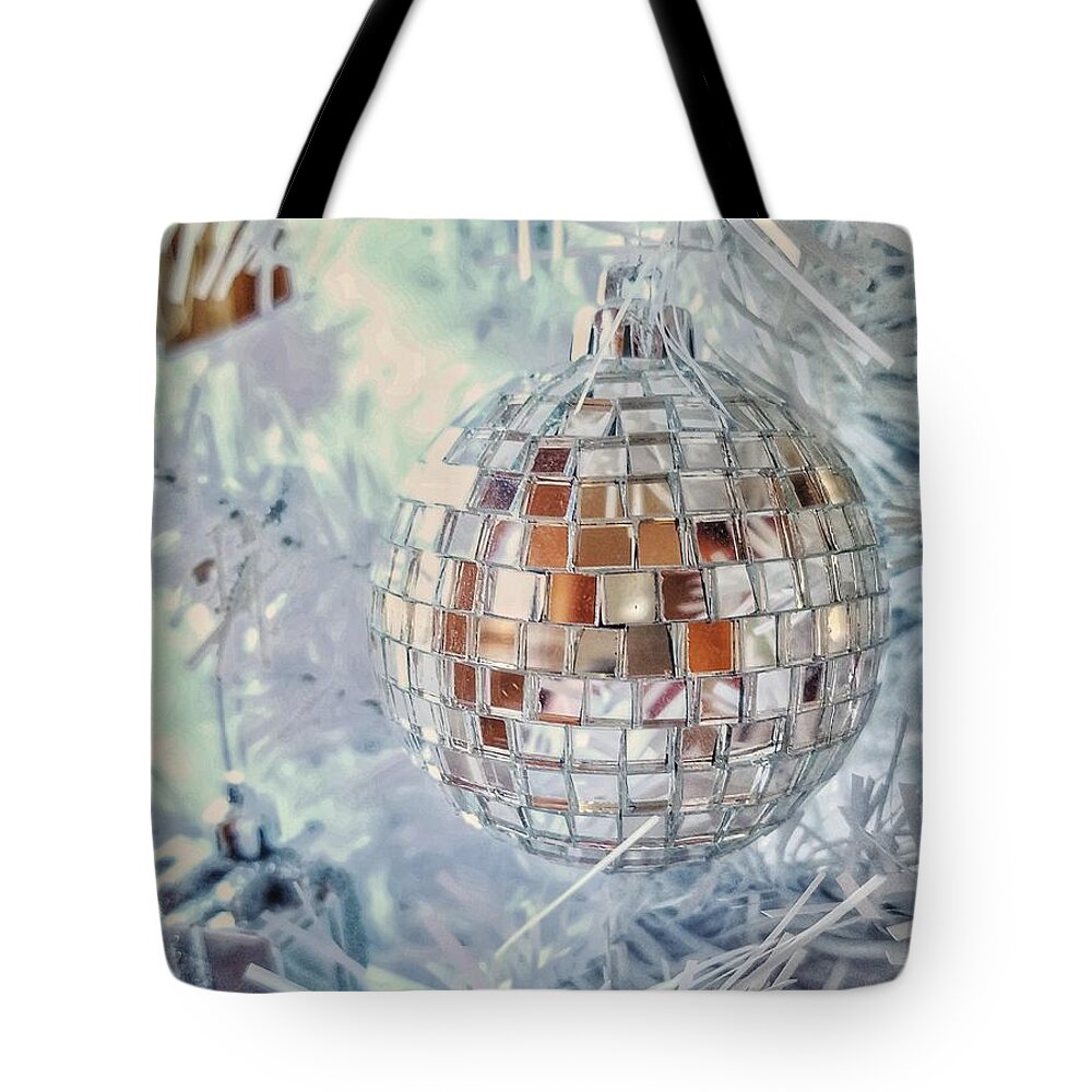 Christmas Tote Bag featuring the photograph Mirror Tree Ornament by Mary Capriole