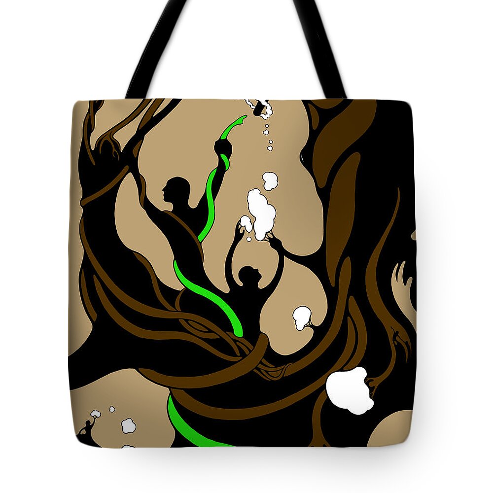Climate Change Tote Bag featuring the drawing Misleaders by Craig Tilley