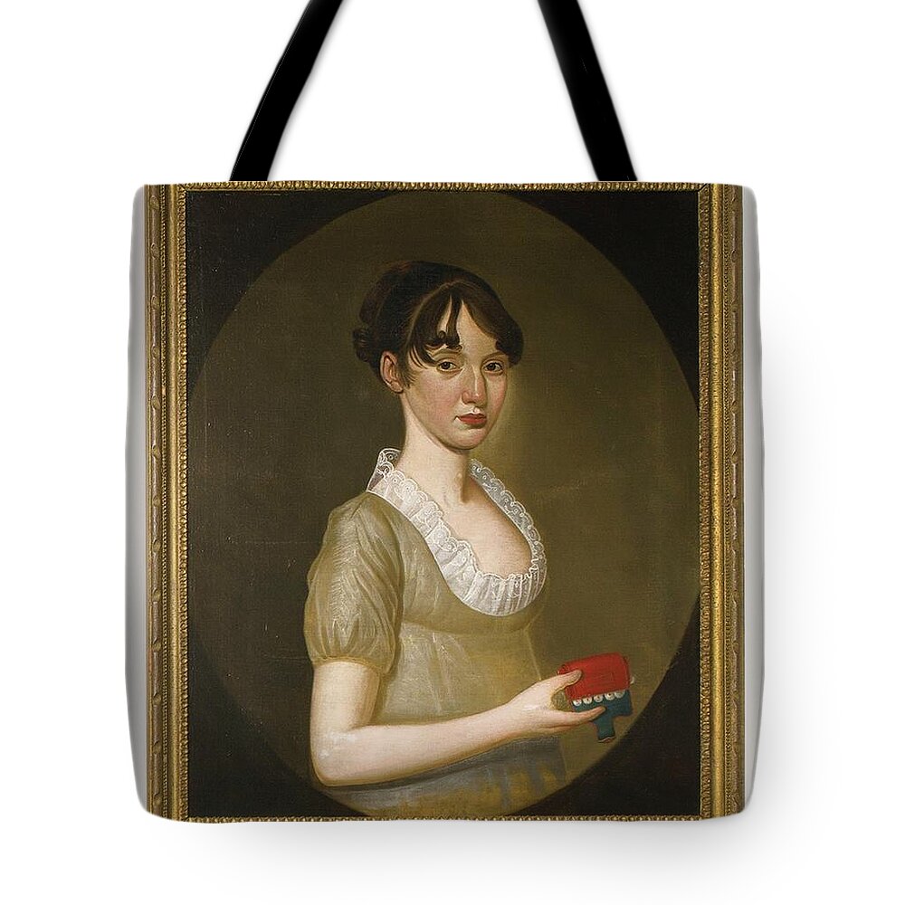 William Jennys 1755 - 1840 Miss Fanny Hoyt Tote Bag featuring the painting Miss Fanny Hoyt by MotionAge Designs