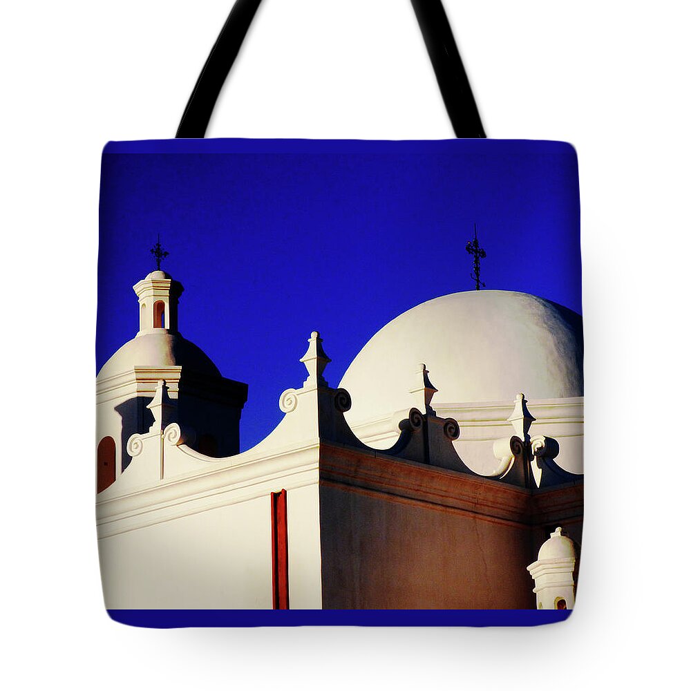 Mission Tote Bag featuring the photograph Mission at Sunrise by Alan Socolik