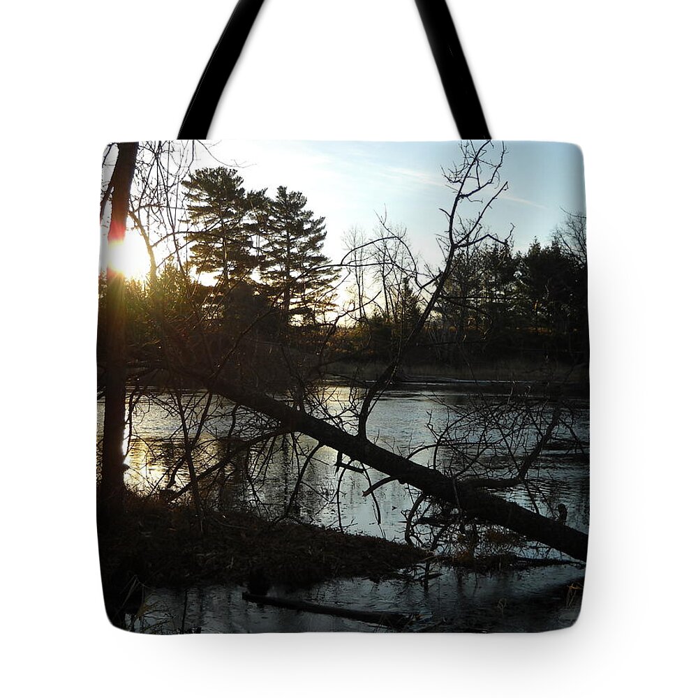 Mississippi River Tote Bag featuring the photograph Mississippi River November Sunrise by Kent Lorentzen