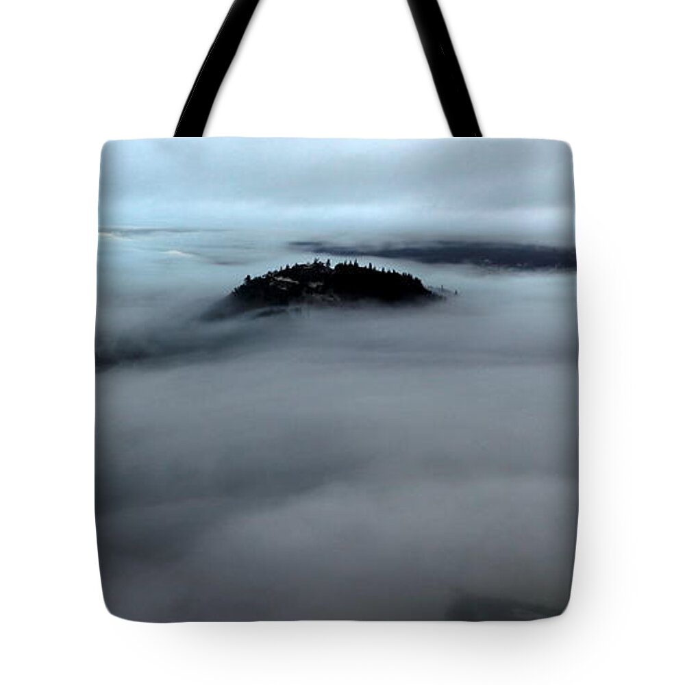 Nature Tote Bag featuring the photograph Misty Landscape by Lukasz Ryszka