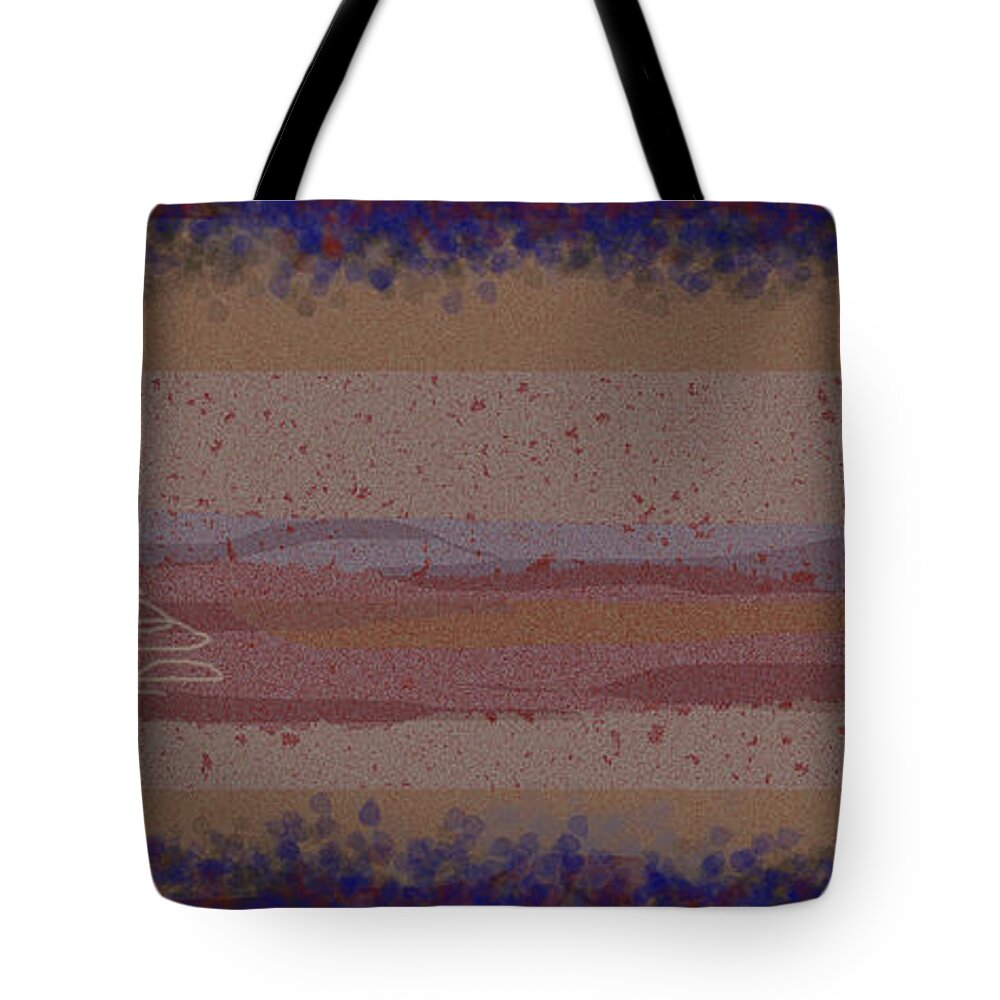 Abstract Tote Bag featuring the painting Misty Moisty Landscape Abstraction by Anne Cameron Cutri