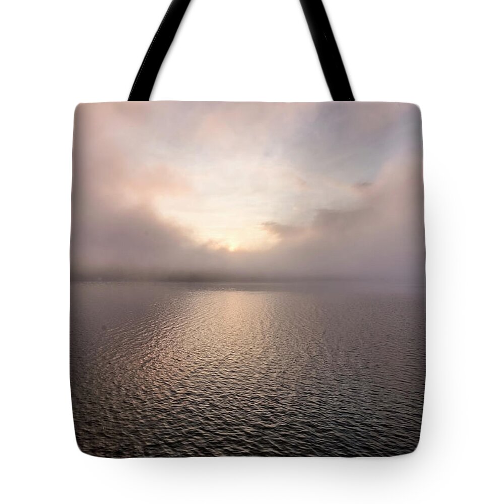 Spofford Lake New Hampshire Tote Bag featuring the photograph Misty Morning II by Tom Singleton
