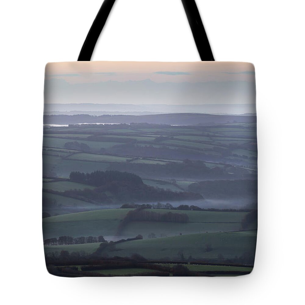 Exmoor Tote Bag featuring the photograph Misty Morning on Exmoor by Andy Myatt