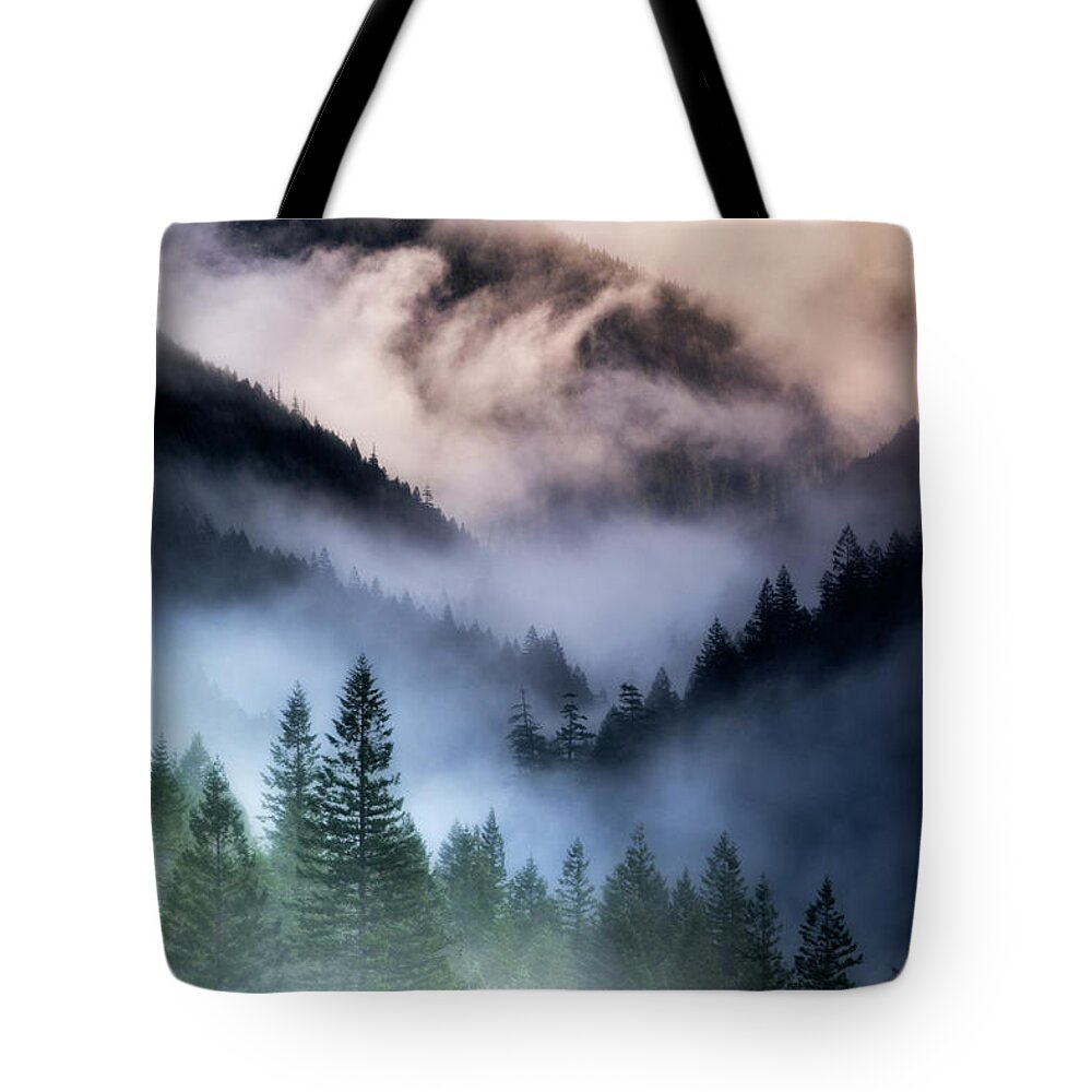 Dramatic Tote Bag featuring the photograph Misty Mornings by Nicki Frates