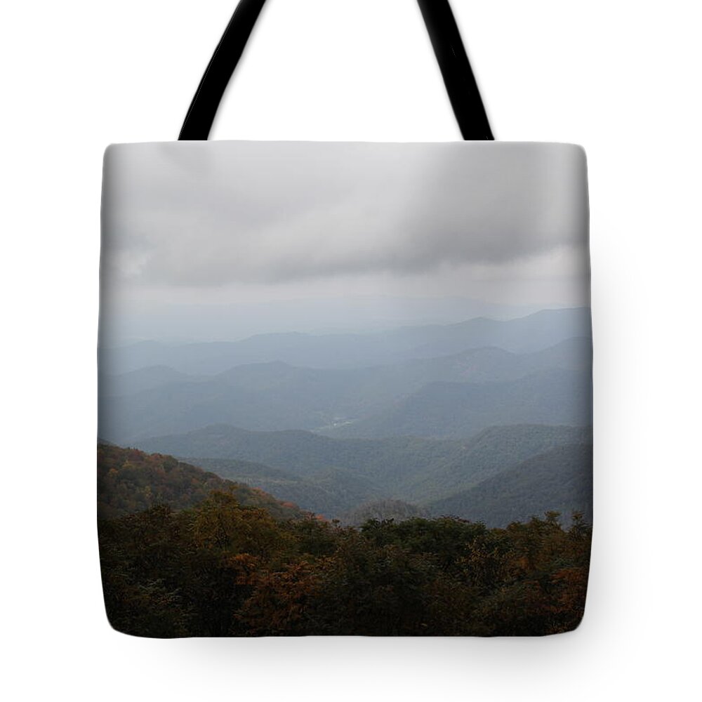 Misty Mountains Tote Bag featuring the photograph Misty Mountains More by Allen Nice-Webb
