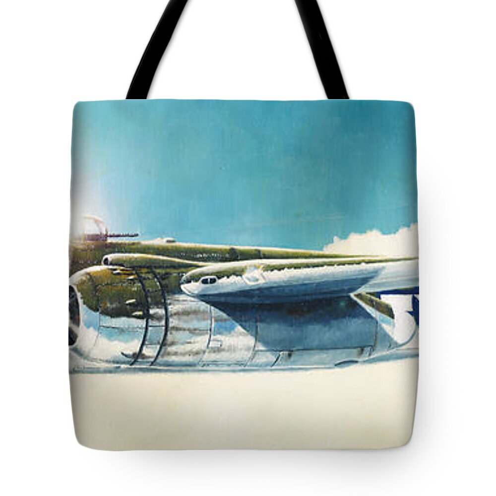 Aviation Tote Bag featuring the painting Mitchell by Douglas Castleman