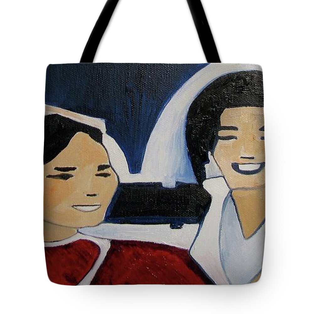 Michael Jackson Tote Bag featuring the painting Mj one of five number four by Patricia Arroyo