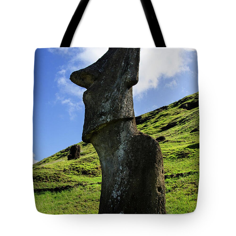 Easter Island Tote Bag featuring the photograph Moai Rapa Nui 5 by Bob Christopher