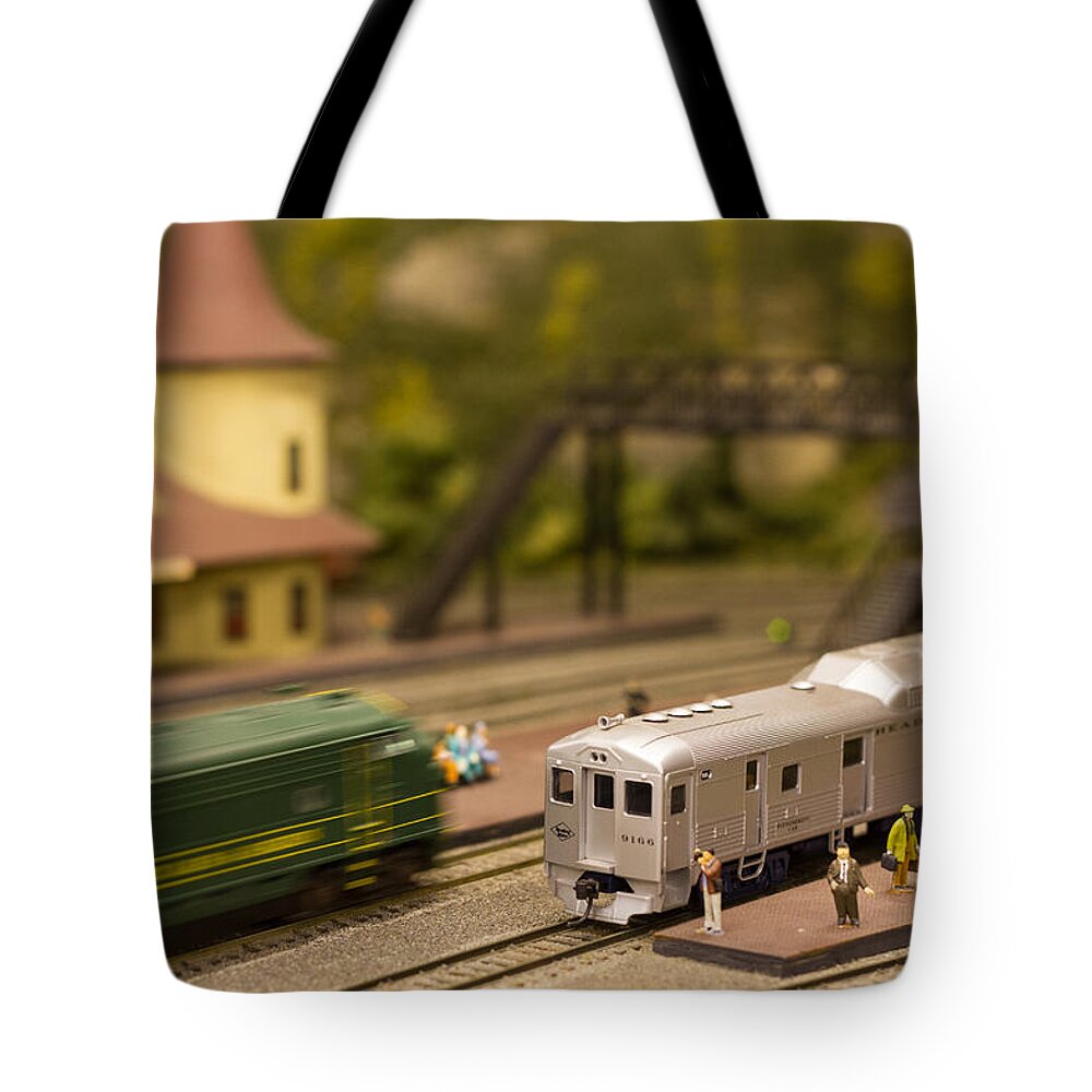 Trains Tote Bag featuring the photograph Model Trains by Patrice Zinck