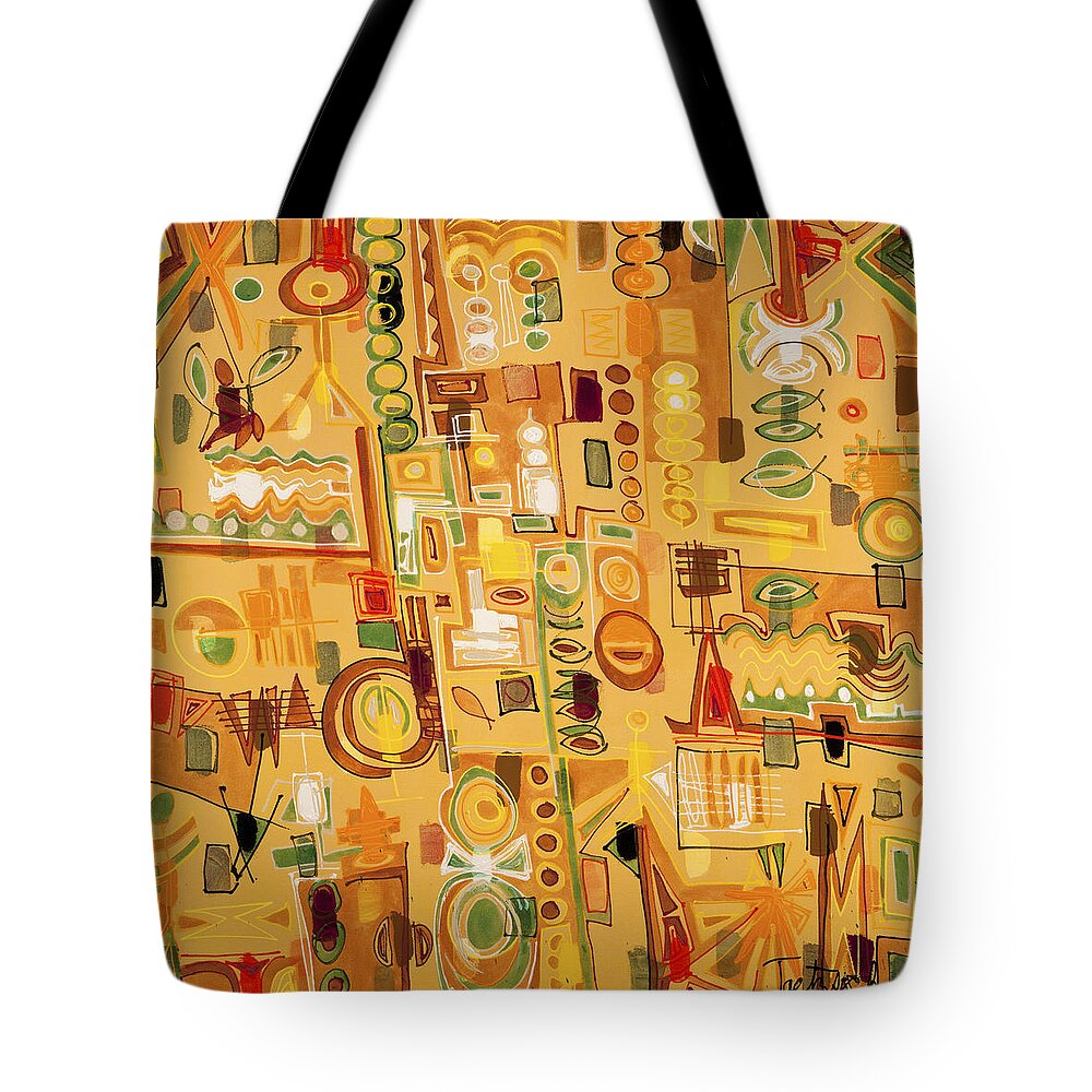 Non-objective Tote Bag featuring the painting Modern Art Four by Lynne Taetzsch