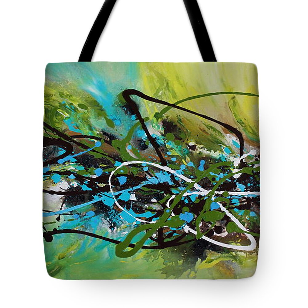 White Painting Tote Bag featuring the painting Modern Day by Preethi Mathialagan