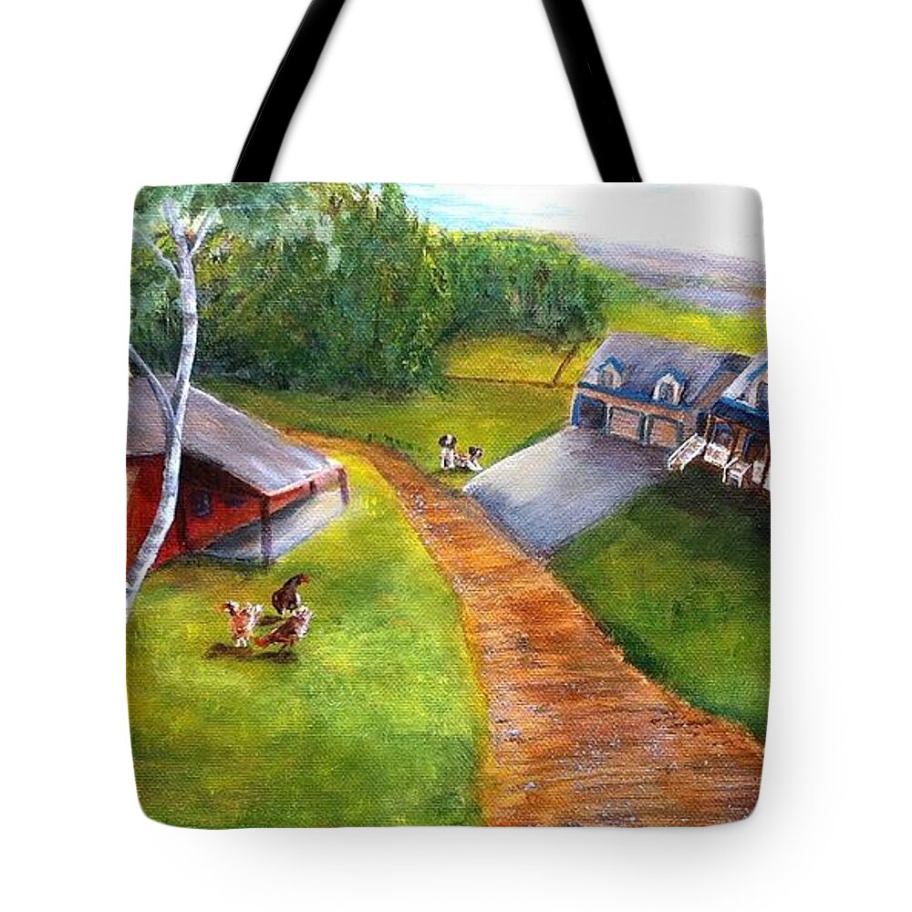 Farm Tote Bag featuring the painting Modern New Hampshire Farm by Deborah Naves