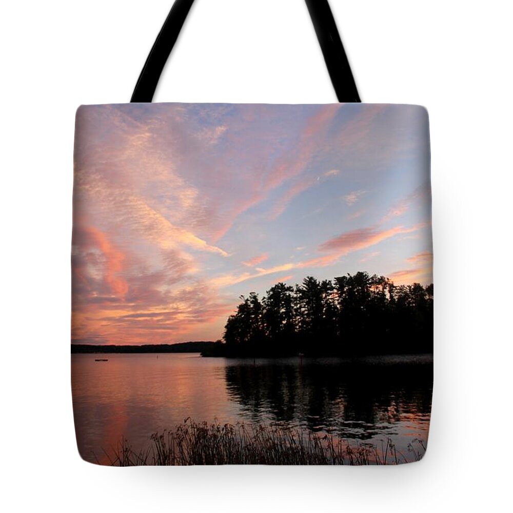 Sunset Tote Bag featuring the photograph Mohawk Island Aglow by Charlene Reinauer