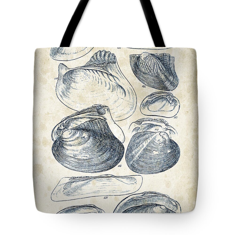 Molluscs Tote Bag featuring the digital art Mollusks - 1842 - 08 by Aged Pixel