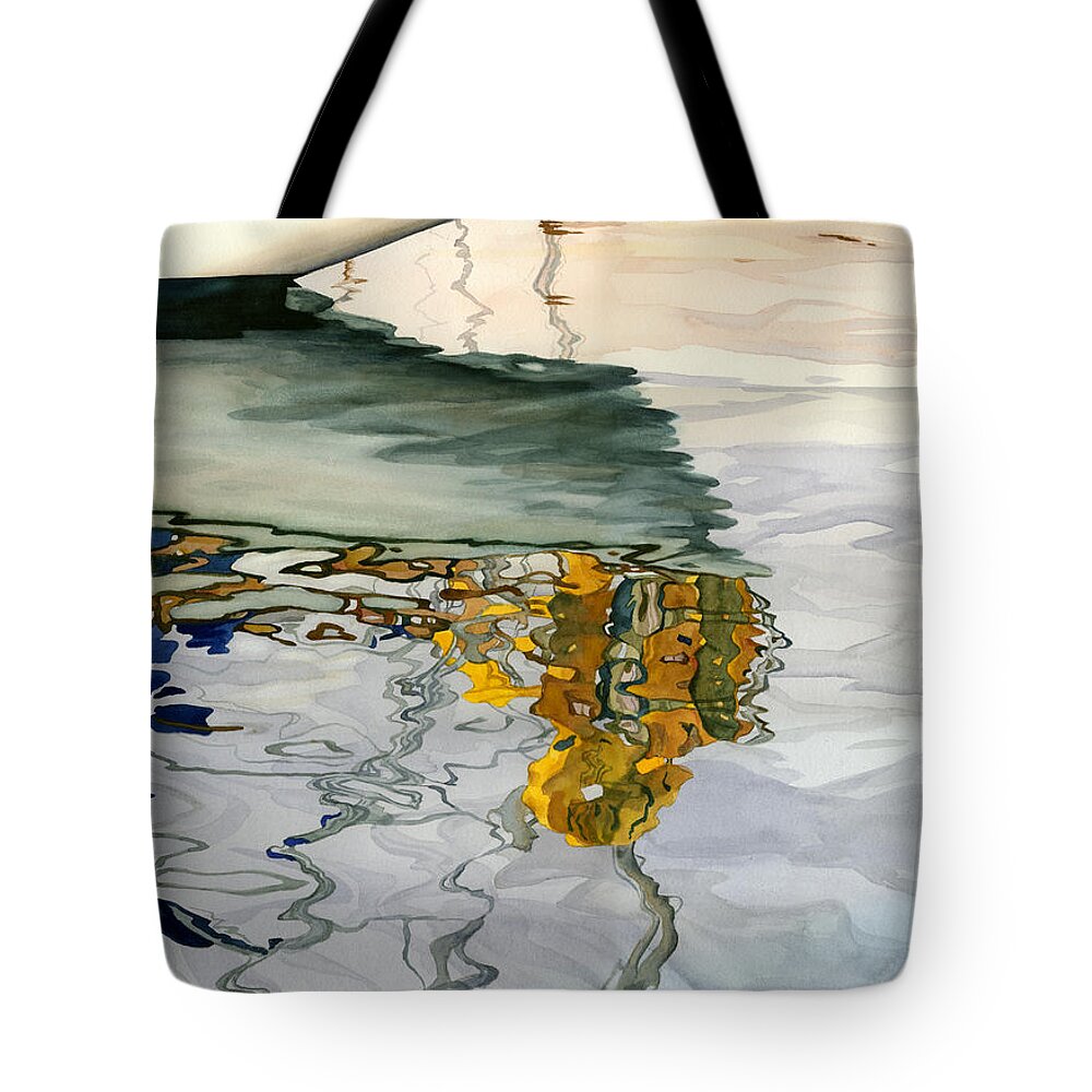 Water Tote Bag featuring the painting Moment of Reflection IX by Marguerite Chadwick-Juner