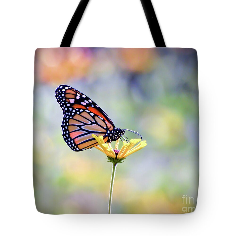 Monarch Butterfly Tote Bag featuring the photograph Monarch Butterfly - In The Garden by Kerri Farley