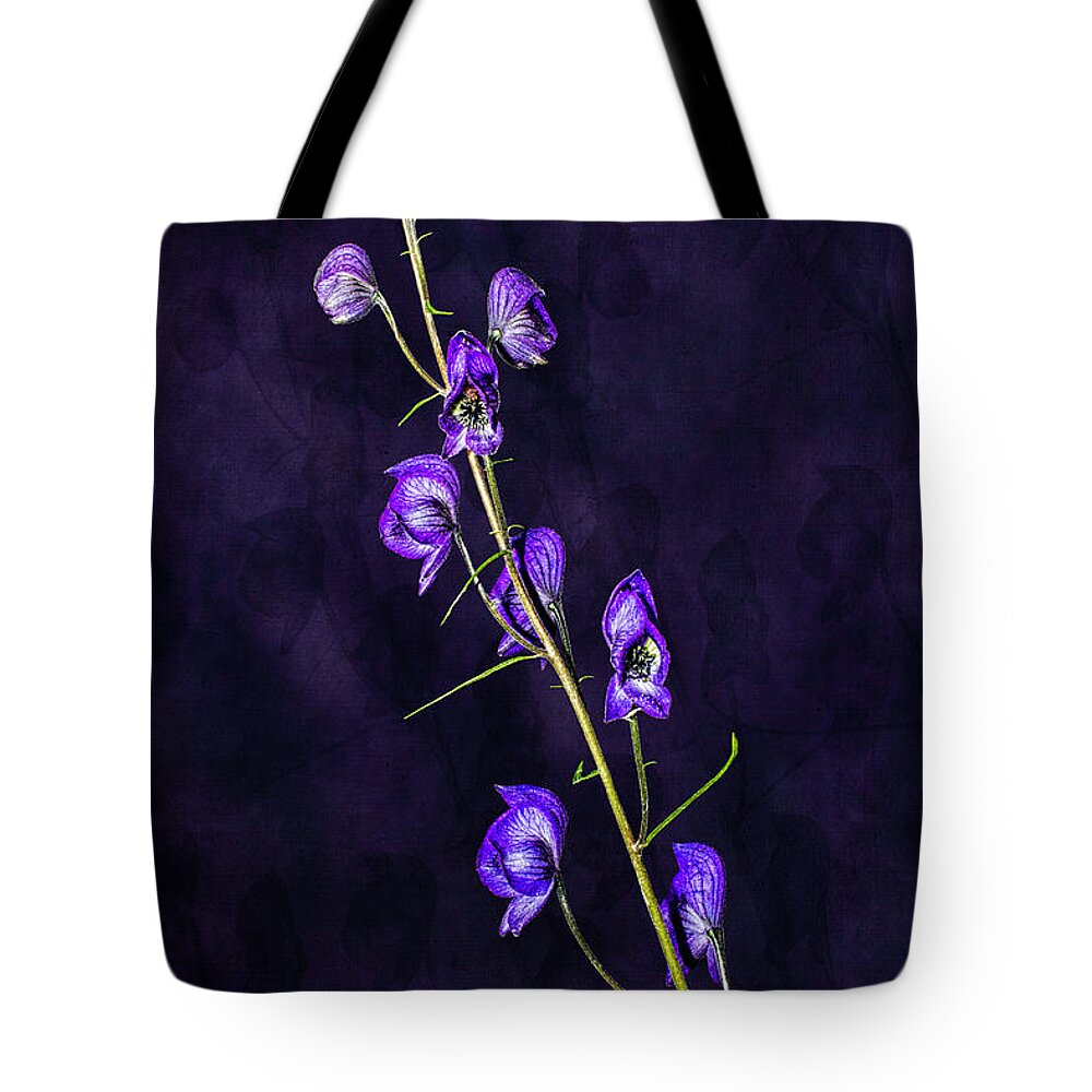 Alaska Tote Bag featuring the photograph Monkshood Version 2 by Fred Denner