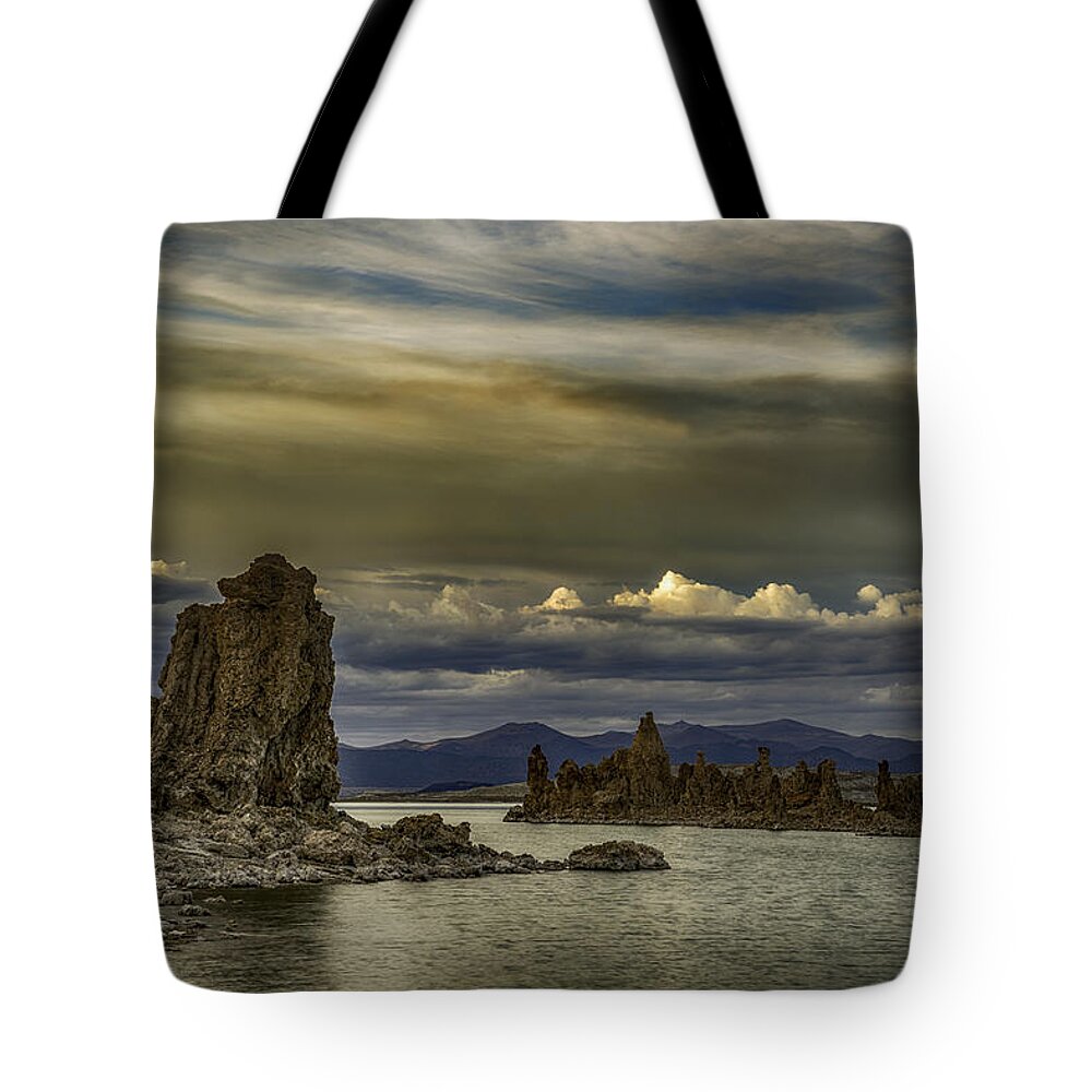 mono Lake Tote Bag featuring the photograph Mono Lake, Fall Sunset by Janis Knight