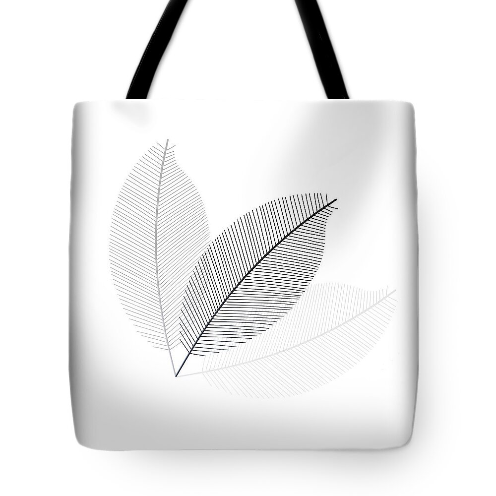 Leaves Tote Bag featuring the photograph Monochrome Leaves by Andrea Kollo