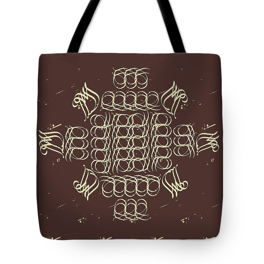 Monogram Tote Bag featuring the tapestry - textile Monogram qm creambrown by Christine McCole