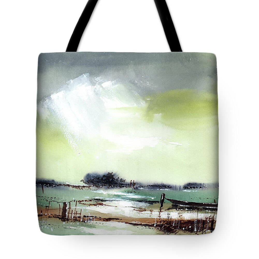 Nature Tote Bag featuring the painting Monsoon 2018 by Anil Nene
