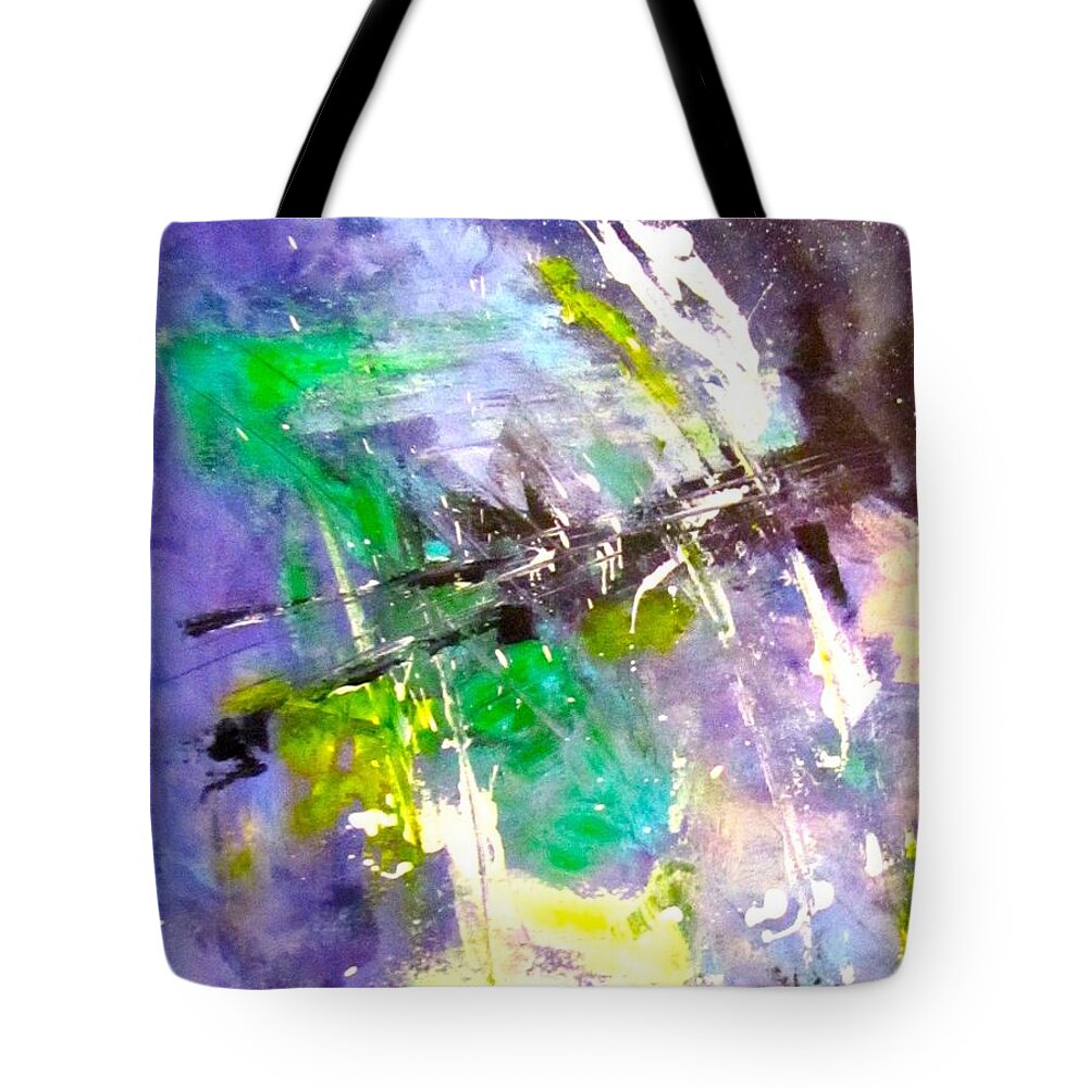 Abstract Tote Bag featuring the painting Monsoon by Barbara O'Toole
