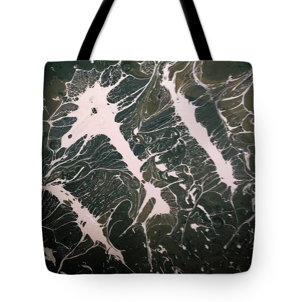 Abstract Expressionism Tote Bag featuring the painting Monster energy by Gyula Julian Lovas