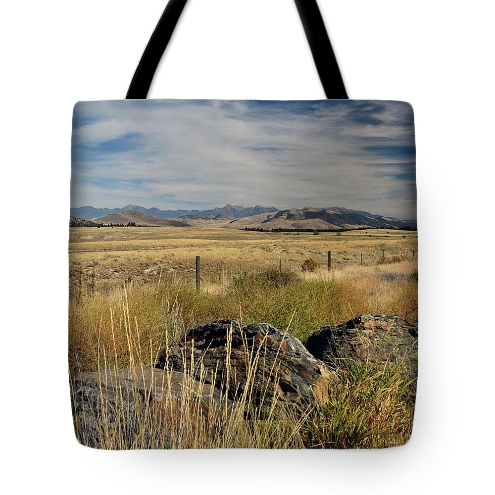 Montana Tote Bag featuring the photograph Montana Route 200 by Cindy Murphy - NightVisions