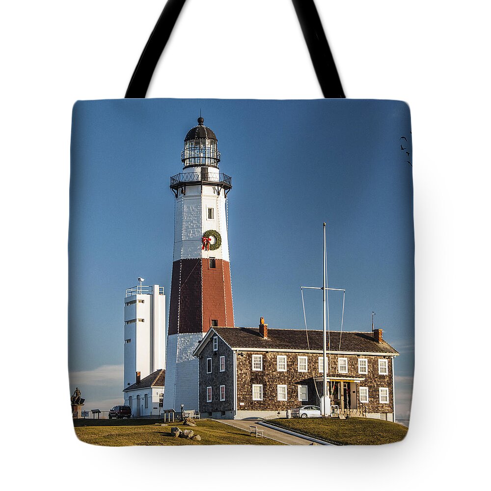 Lighthouse Tote Bag featuring the photograph Montauk Lighthouse 2 by Cathy Kovarik