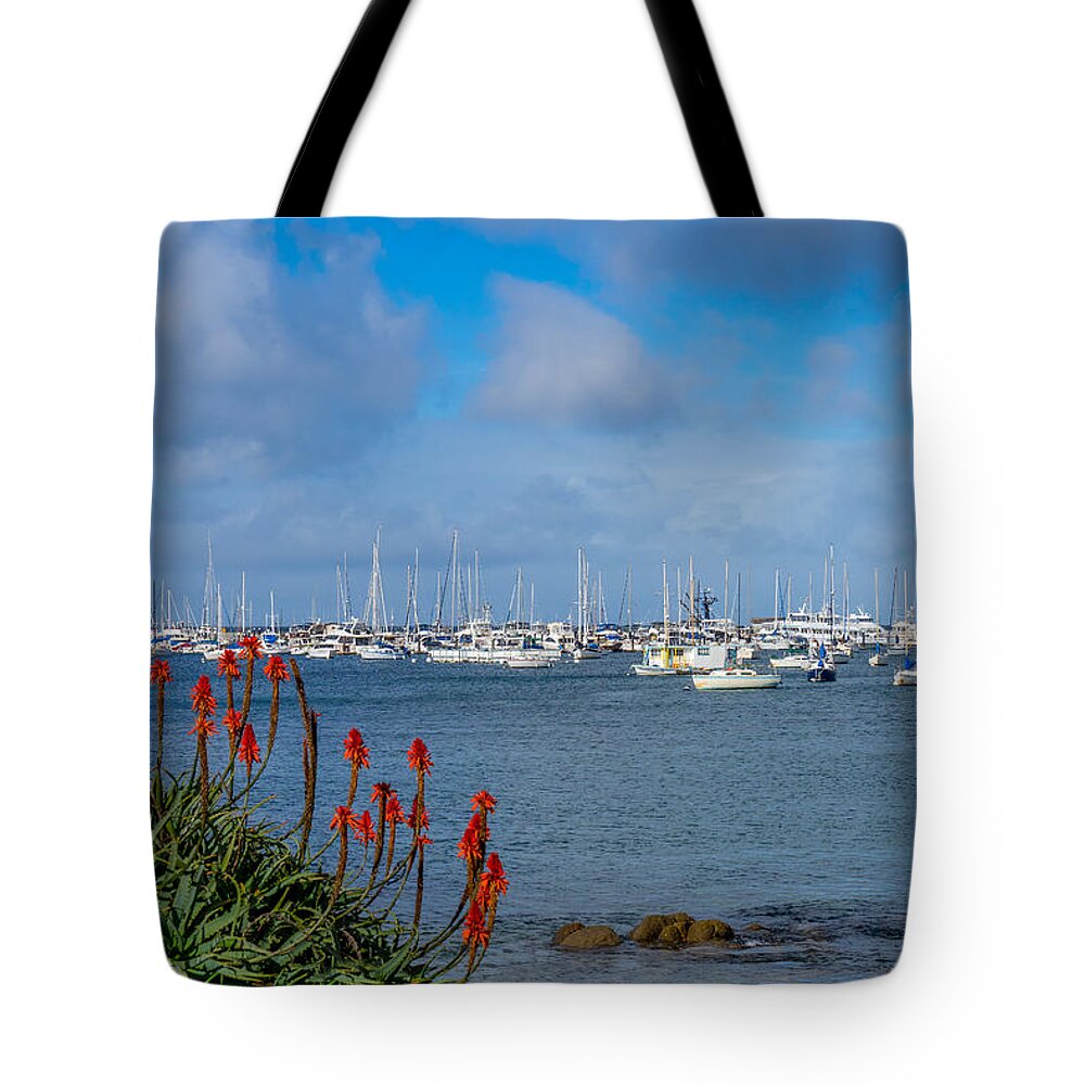 Monterey Tote Bag featuring the photograph Monterey Breakwater by Derek Dean