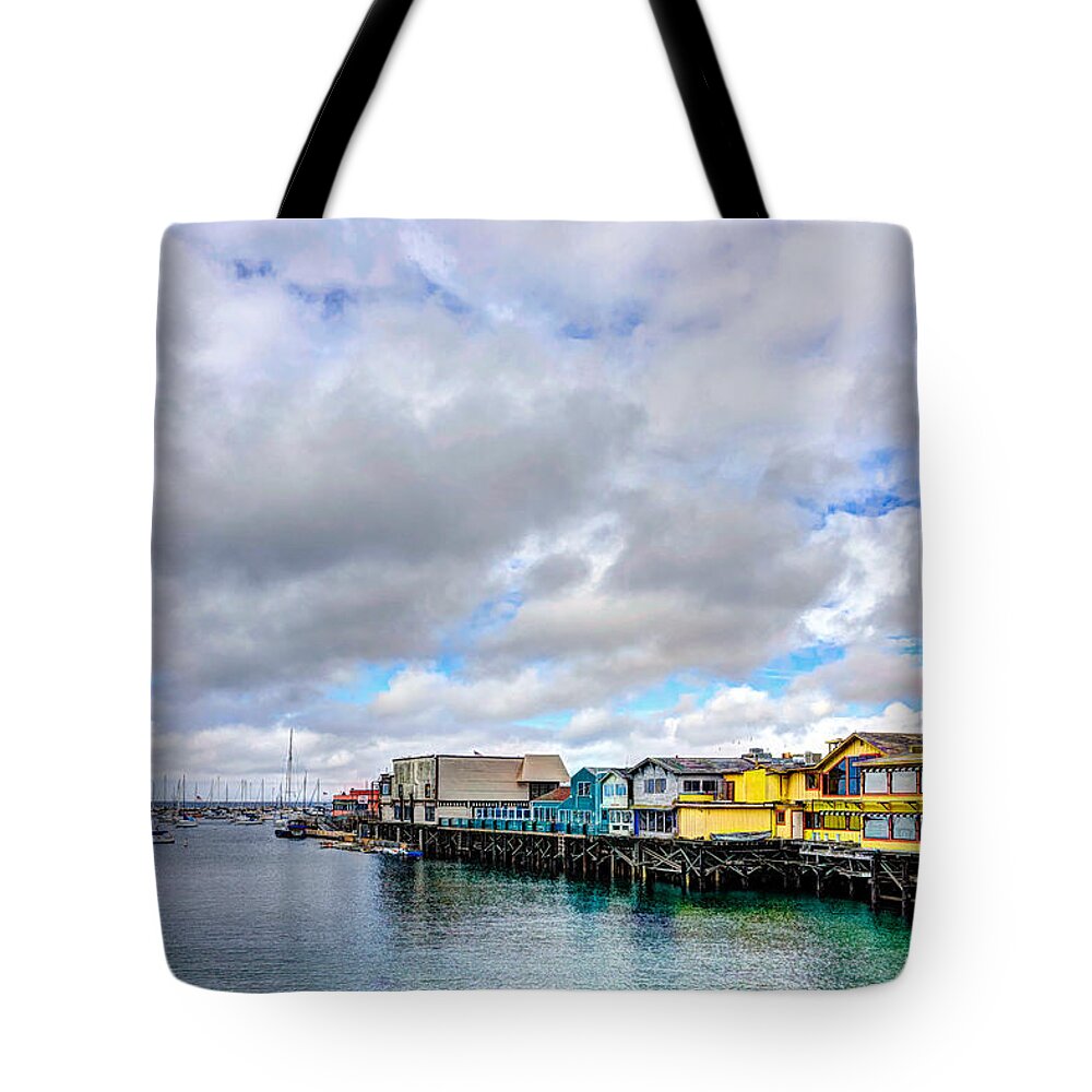 Monterey Tote Bag featuring the photograph Monterey Wharf by Derek Dean