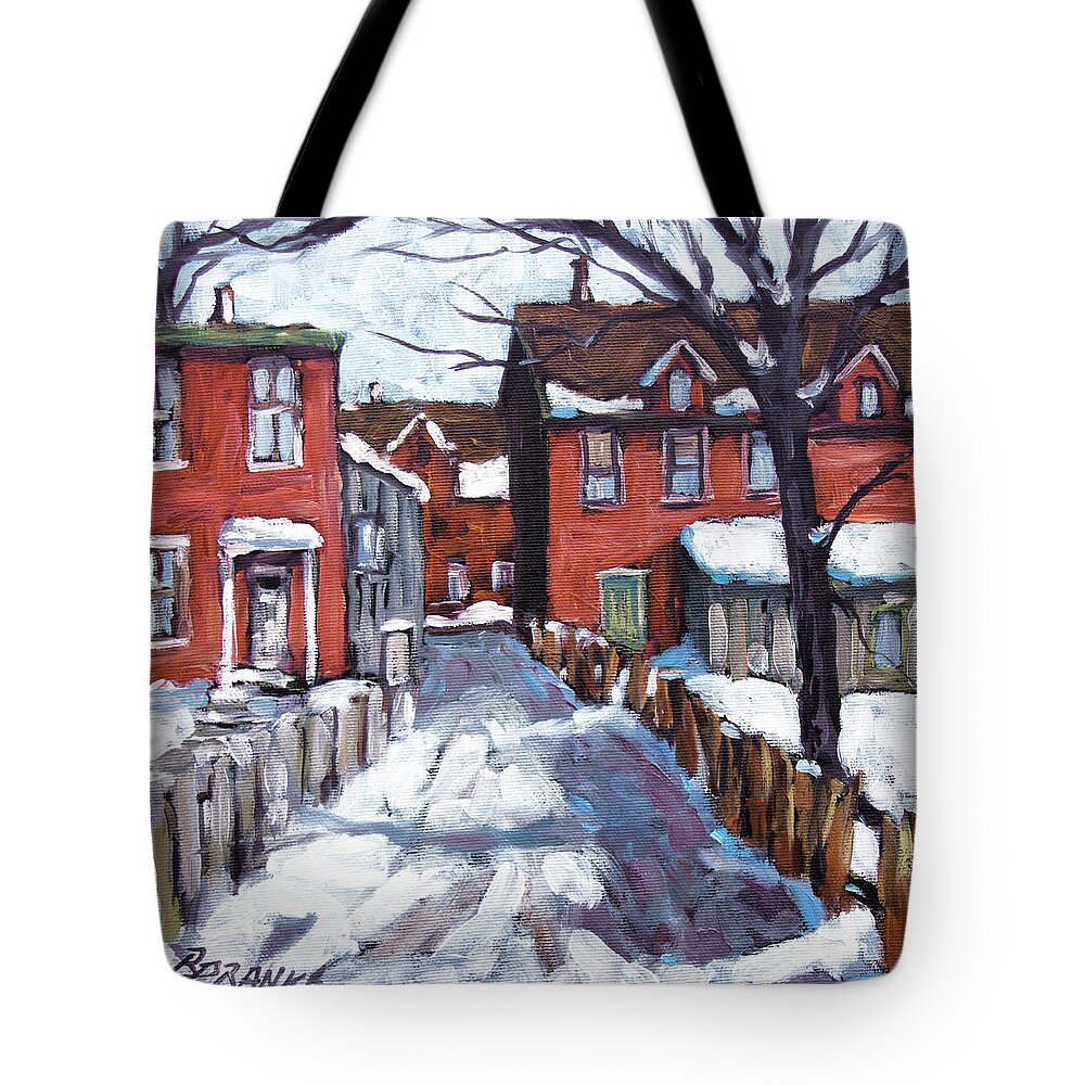 Art Tote Bag featuring the painting Montreal Scene 02 by Prankearts by Richard T Pranke