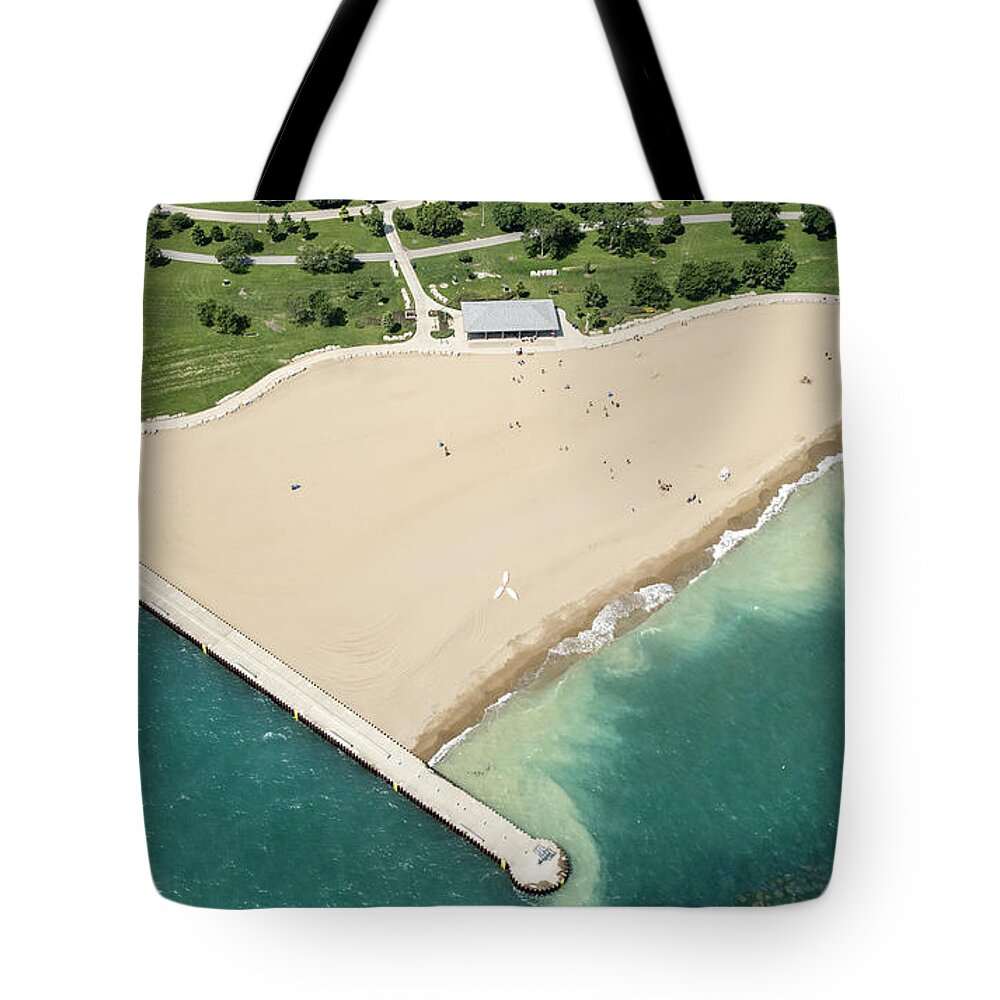 Montrose Beach Tote Bag featuring the photograph Montrose Beach by David Oppenheimer