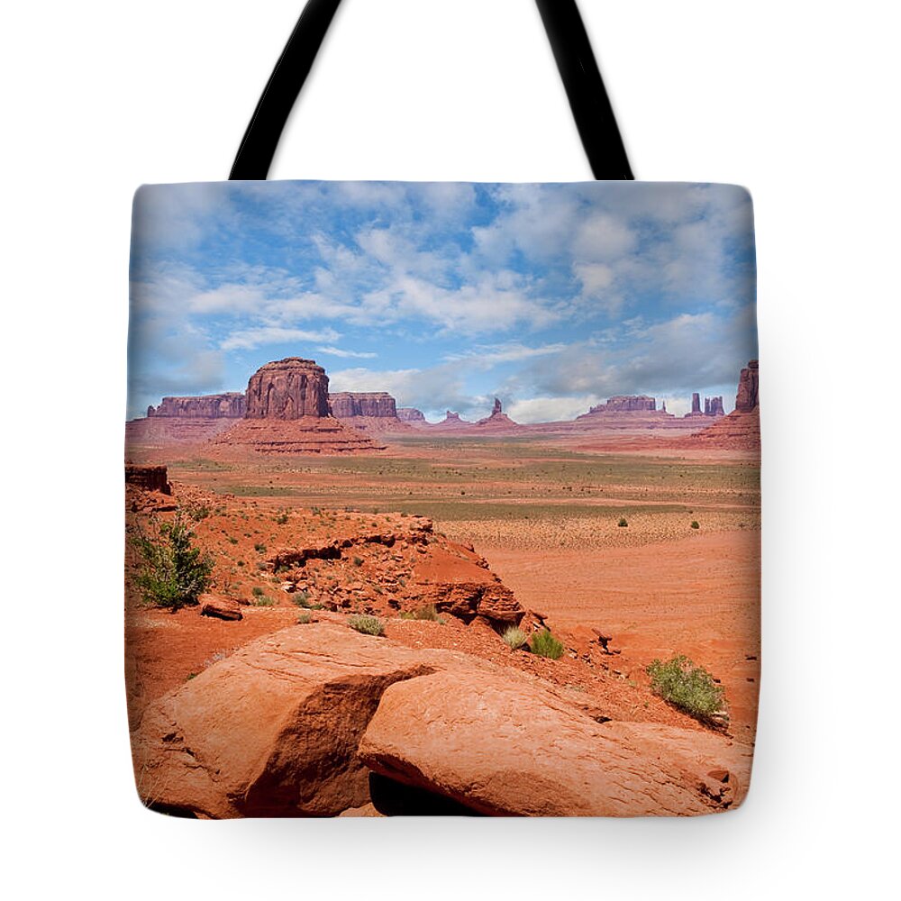 Arid Climate Tote Bag featuring the photograph Monument Valley from North Window Overlook by Jeff Goulden