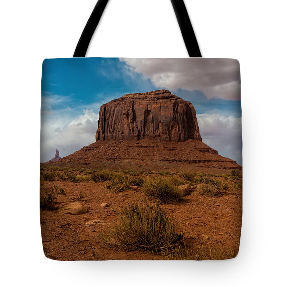 Monument Valley Tote Bag featuring the photograph Monument Valley Panorama by Jonathan Davison