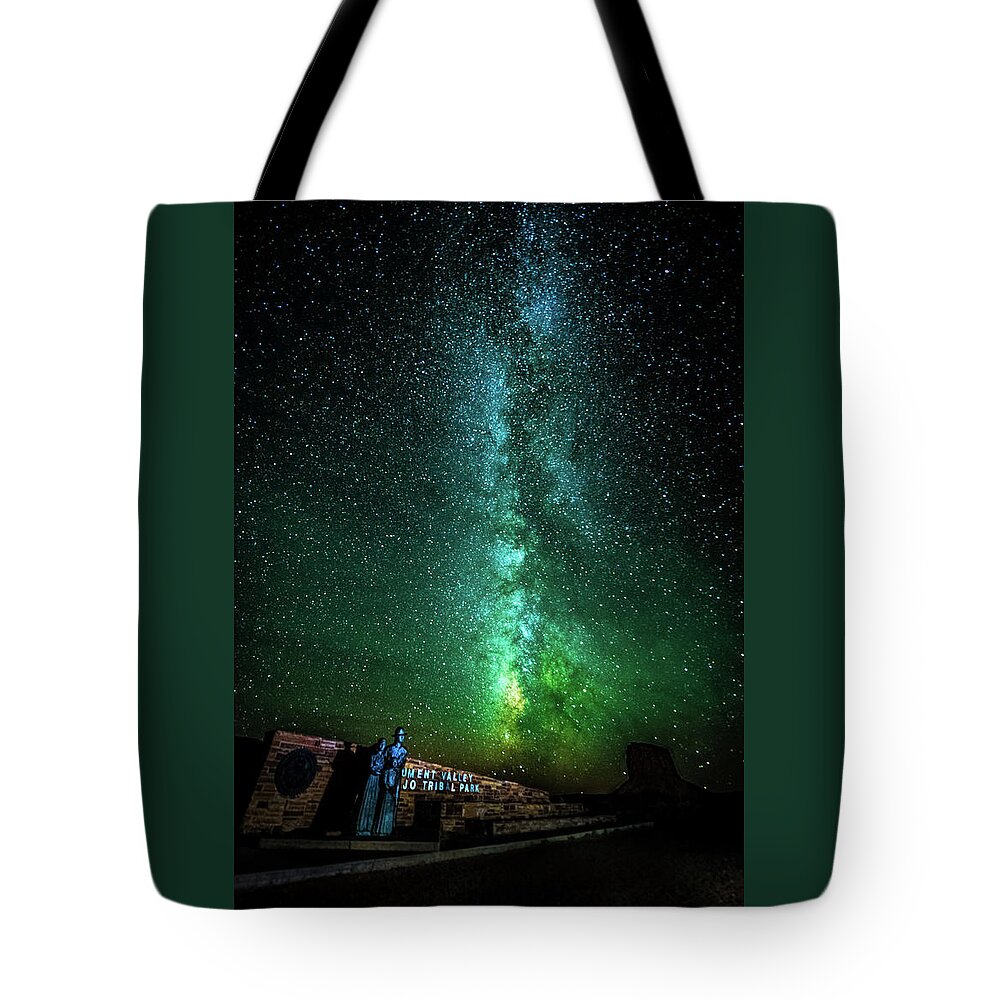 Arizona Tote Bag featuring the photograph Monumental Milky Way in Monument Valley by Paul LeSage