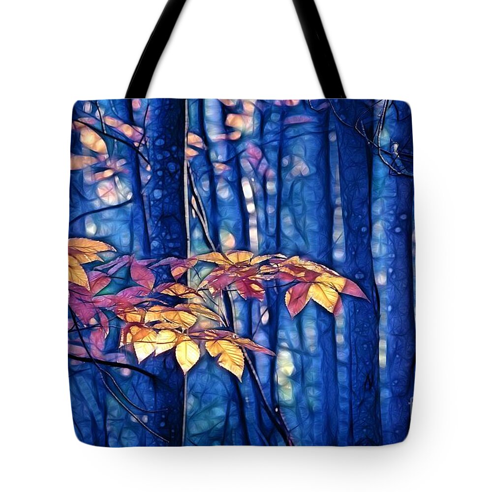 Blue Tote Bag featuring the photograph Moody Woods by Aimelle Ml