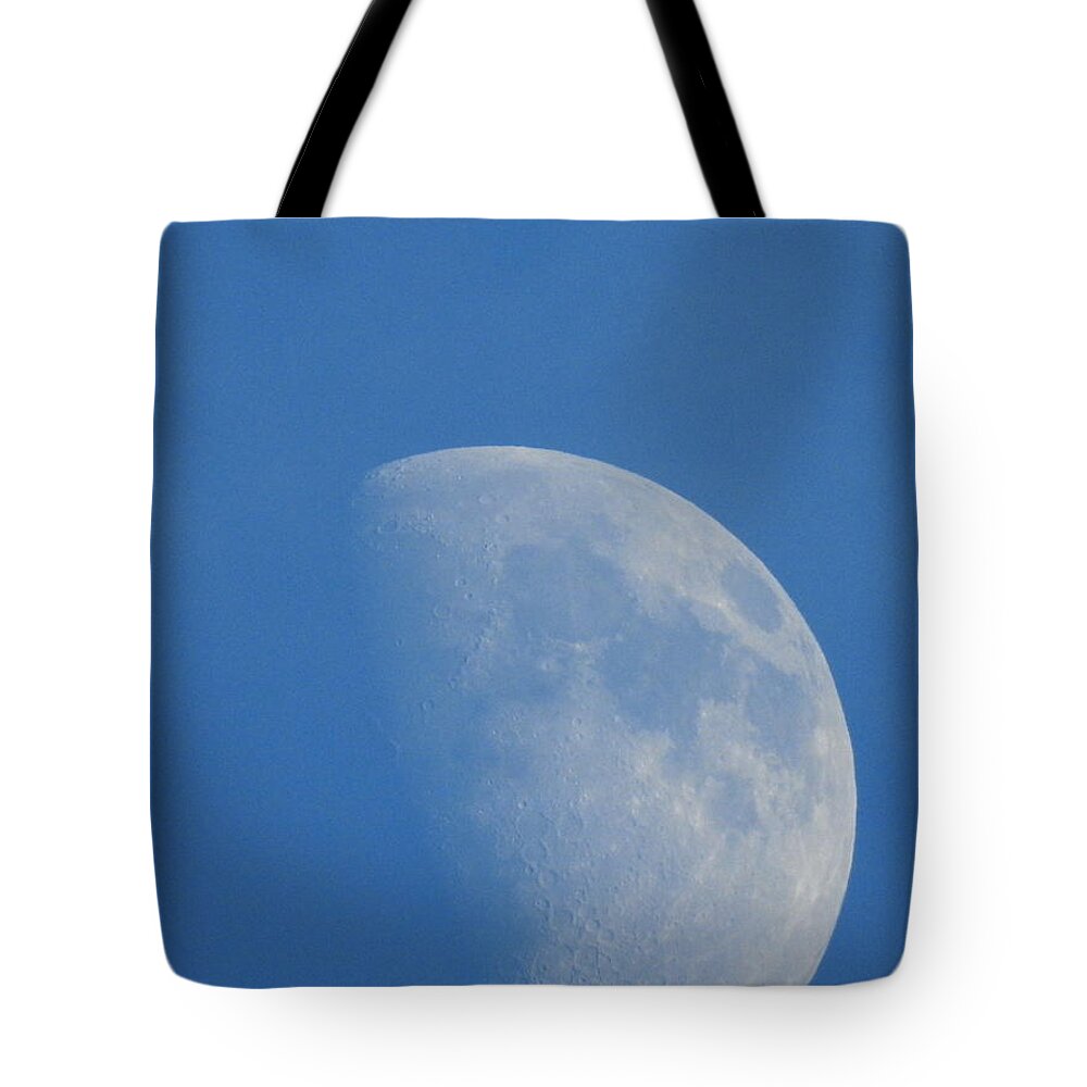 Moon Tote Bag featuring the photograph Moon In Blue by Jan Gelders