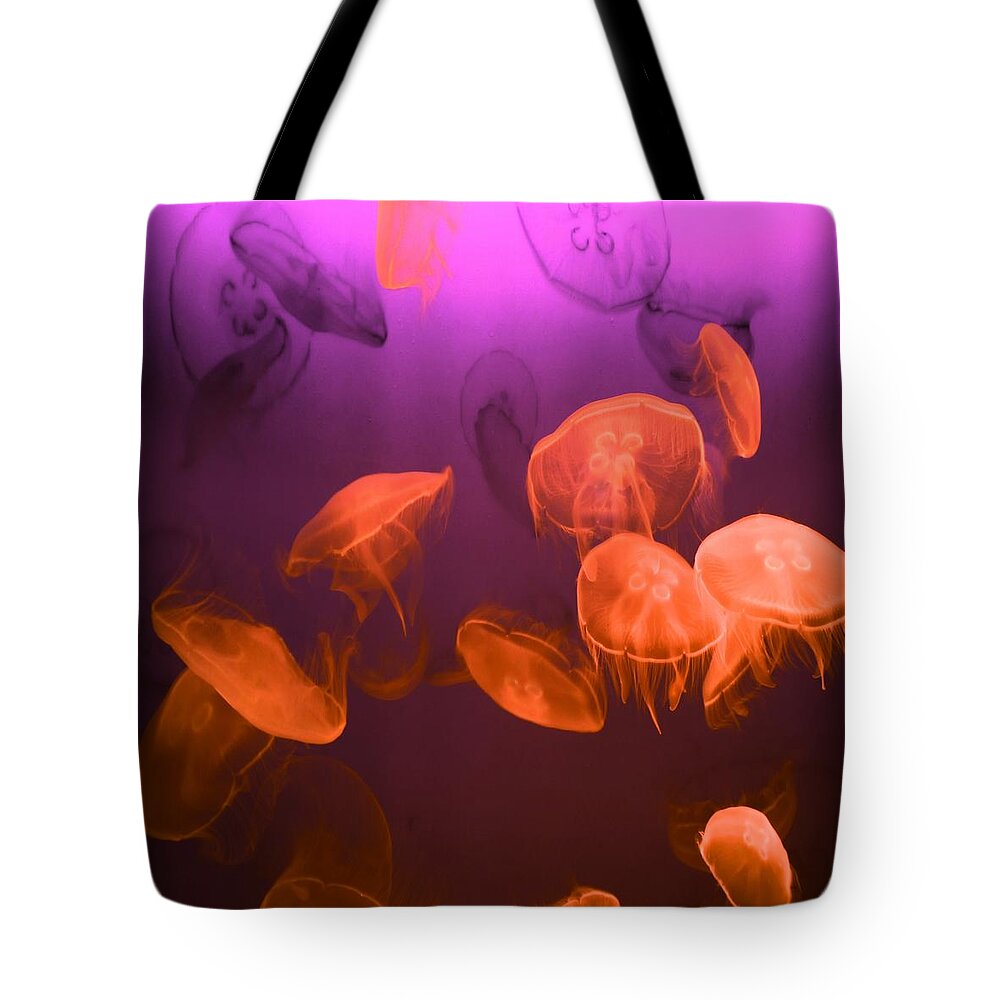 Moon Jellyfish Tote Bags