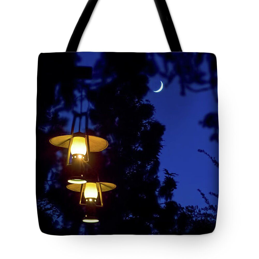 Magic Kingdom Tote Bag featuring the photograph Moon Lanterns by Mark Andrew Thomas