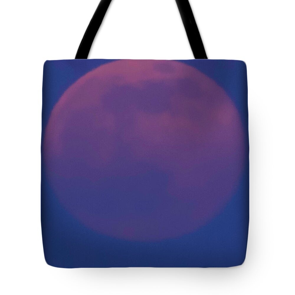 Moon Tote Bag featuring the photograph Moon Rise Blue by Michael Nowotny