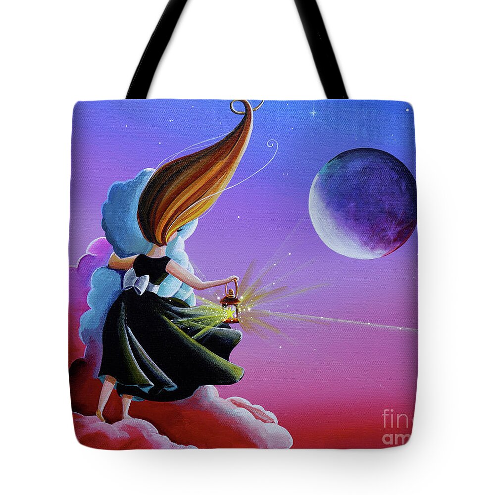 Moon Tote Bag featuring the painting Moon Whisperer by Cindy Thornton