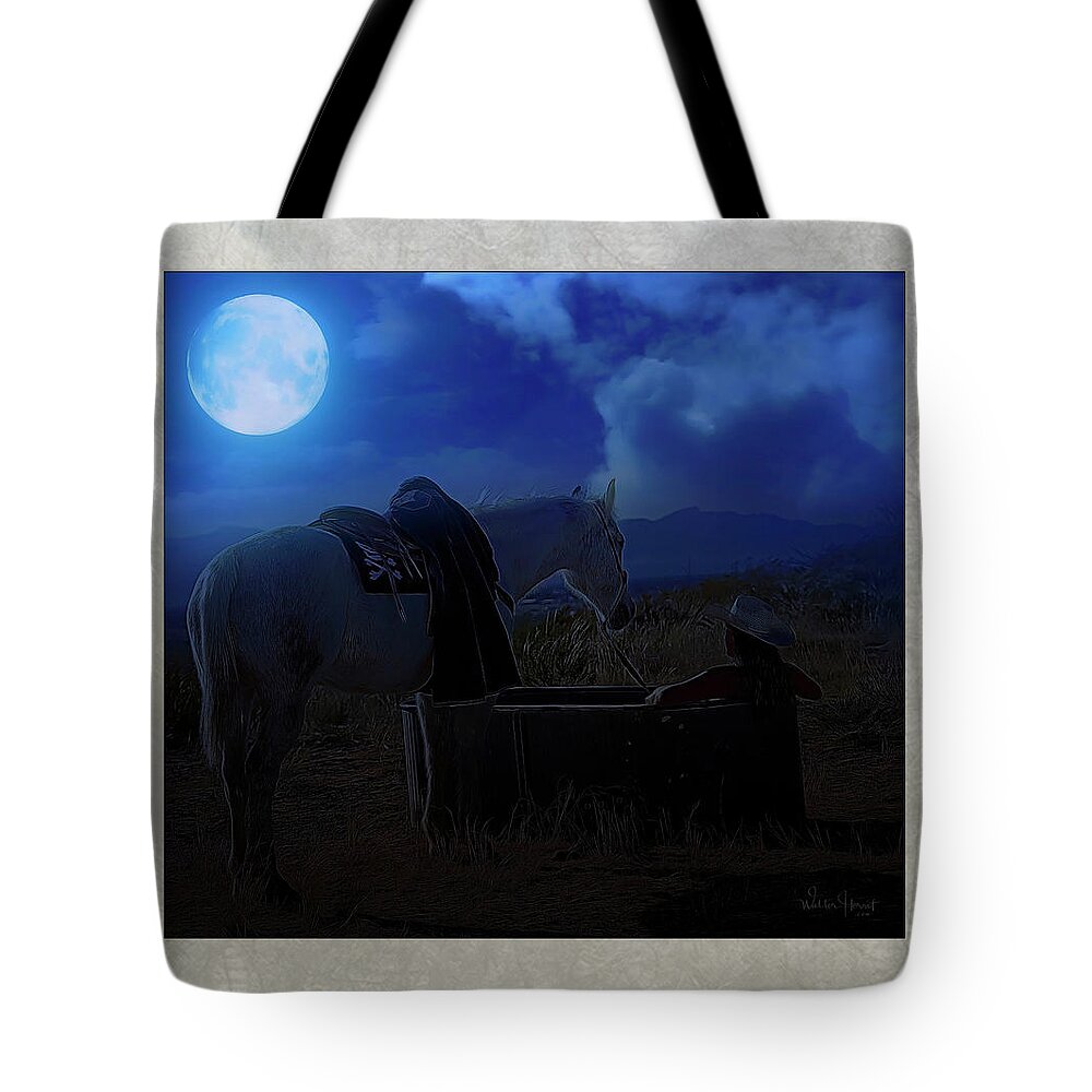 Moonlight Tote Bag featuring the digital art MoonLight Dreams_ 3 of 4 by Walter Herrit