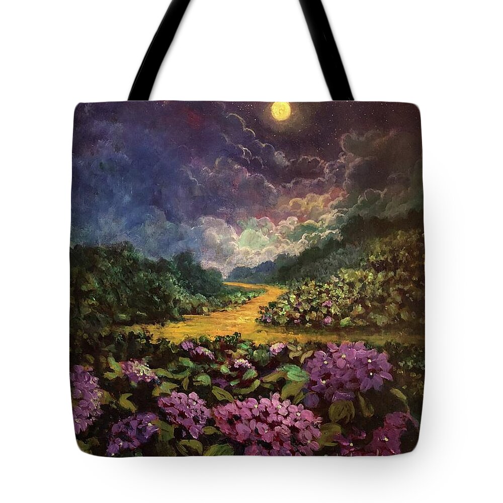 *** ***sold To Paula Formanek Of Canada October 2023. Thank You Paula. *** Tote Bag featuring the painting Moonlight Memories by Rand Burns