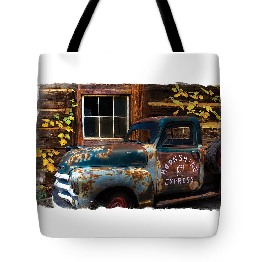 1950s Tote Bag featuring the photograph Moonshine Express Bordered by Debra and Dave Vanderlaan